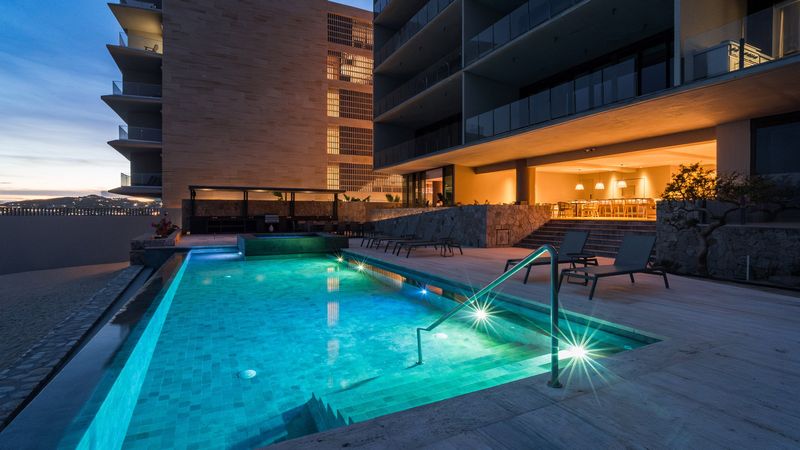 The pool at night